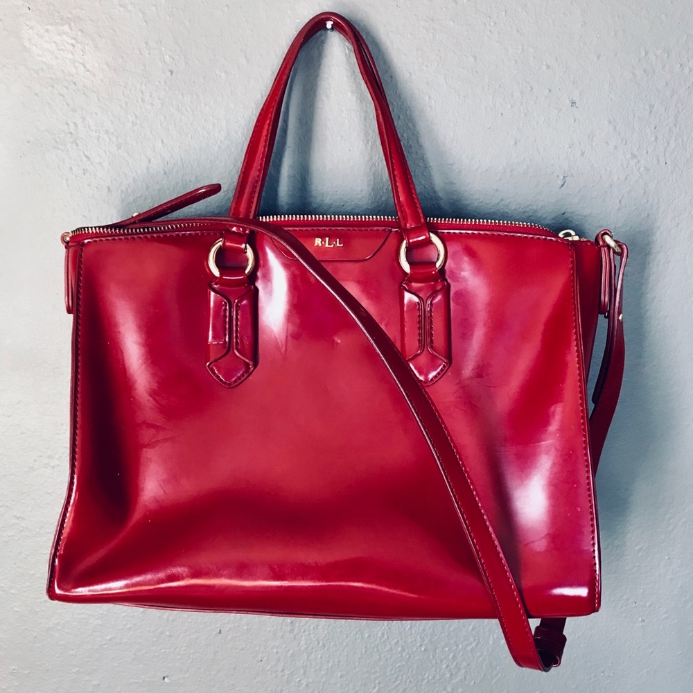 Ralph Lauren- Red Patent Leather Handbag